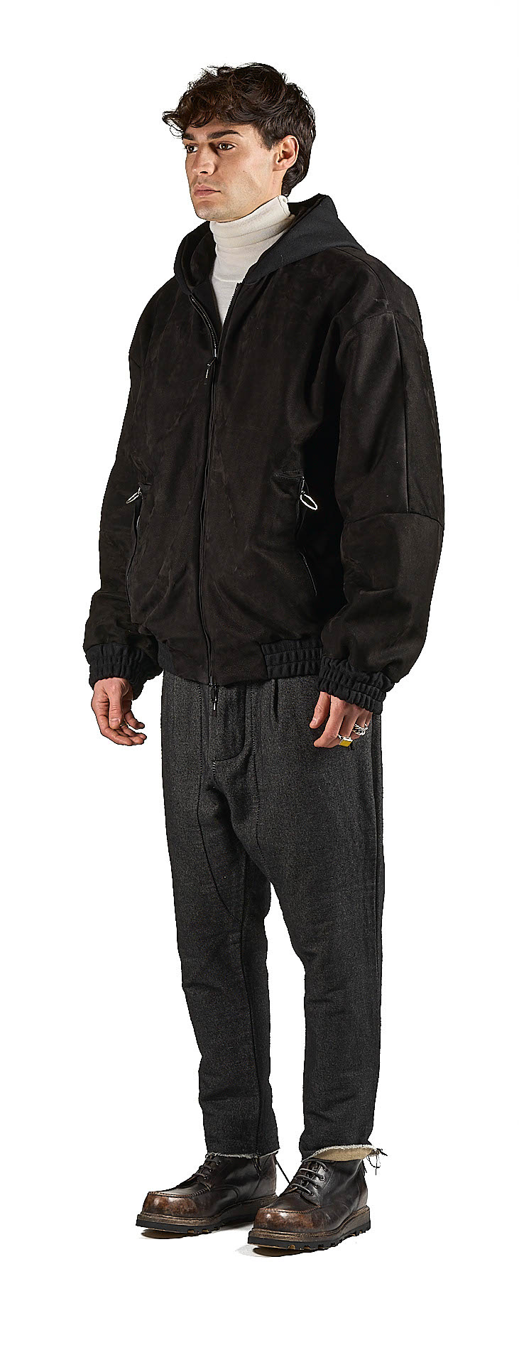 DANIELE BASTA LEATHER AND SILVER JACKET 